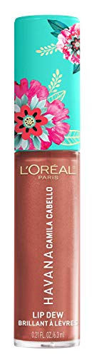 L'Oréal Paris hydraterende lipgloss, Havana Lip Dew Lit Up Gloss, Havana Camila Cabello Limited Edition, glanzende afwerking