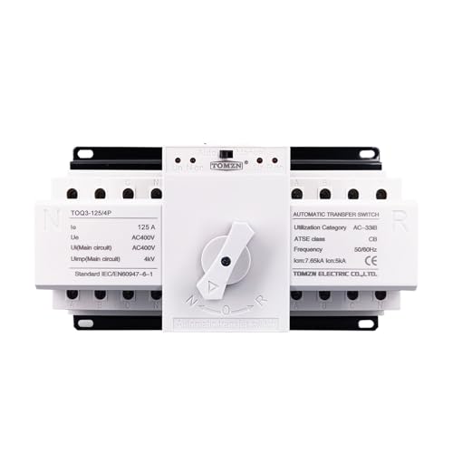 Interruptor de Transferencia Automática trifásico TOQ3-4P/125 de cuatro cables 125A 230V