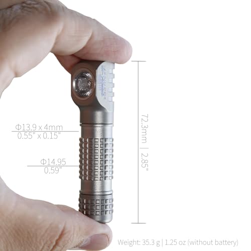 Image of Mankerlight E02 III Titanium Rechargeable Pocket Flashlight, Compact Lightweight LED Headlight (6500K Cool White, Bead Blasted)