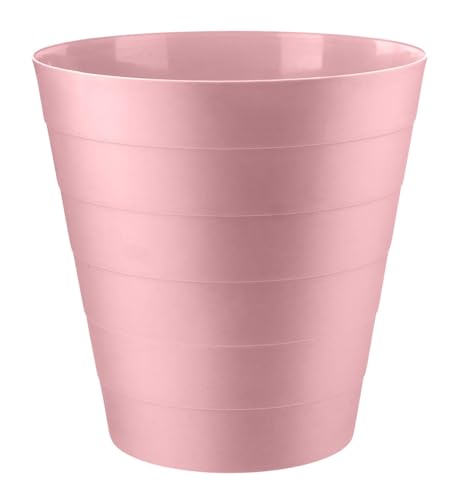 Divan Beds Deals Pink Round 6L Waste Bin | Small Trash Can for Kitchen Bathroom Office | Compact Plastic Dustbin for Home Bedroom Desk | Durable Lightweight Garbage Bin Indoor Use