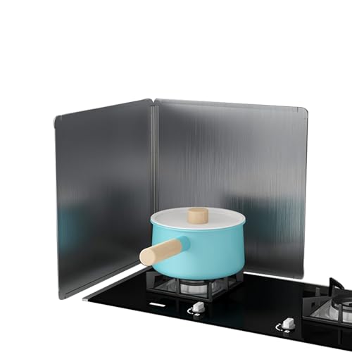 2 Sided Splatter Shield Guard, Kitchen Oil Splatter Guard Grease Splatter Screen for Cooking, Anti Oil Splash Shield for Frying/Cooking/Stove Top (Color : LxWxH, Size : 50x50x45cm)