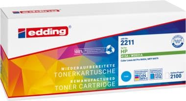 Toner cyan Edding EDD-2211 compatible HP 415A W2031A cartouche encre laser couleur