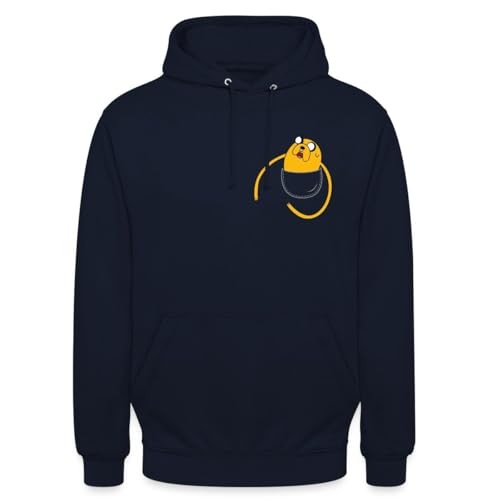Image of Spreadshirt Adventure Time Merchandise Pocket Jake Unisex Hoodie, S, navy
