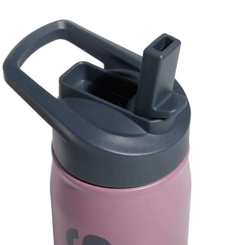 adidas 600 ML (20 oz) Straw Top Metal Water Bottle, Hot/Cold Double-Walled Insulated 18/8 Stainless Steel