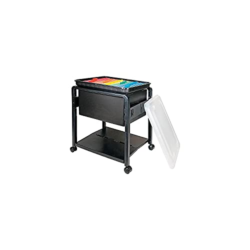 Advantus 55758 Folding Mobile File Cart, 14-1/2w x 18-1/2d x 21-3/4h, Clear/Black