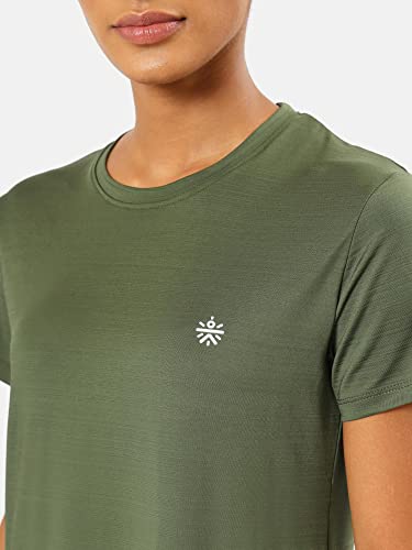 Image of CULT Solid Active T-Shirt with Logo | Women's Gym T-Shirts | Lightweight | High-Performance Workout Wear