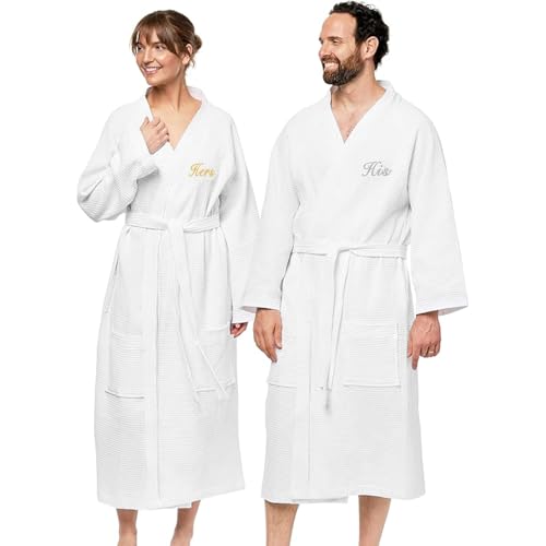 Image of Kaufman Waffle Robes | Personalized & Monogramed | Unisex 100% Cotton Soft Luxury Bathrobes for Men & Women, Spa & Hotel