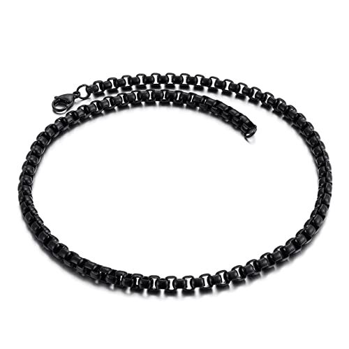Chaîne homme noire et argent de 6 mm, le bijou en acier parfait pour le style de tous les jours