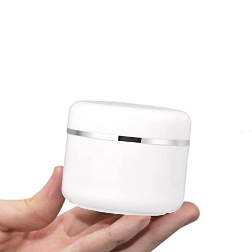Miniatura 3 de Mini tarros de crema PP blanco de 0.7 fl oz, borde plateado, con tapa de tornillo y forro de PP, macetas de plástico recargables para muestras