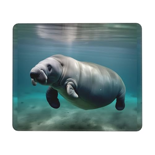 Manatee Mauspad mit Tierdruck, Gummimaterial, Büro-Schreibtischmatte, für Büro und Gaming, Gaming-Mauspad