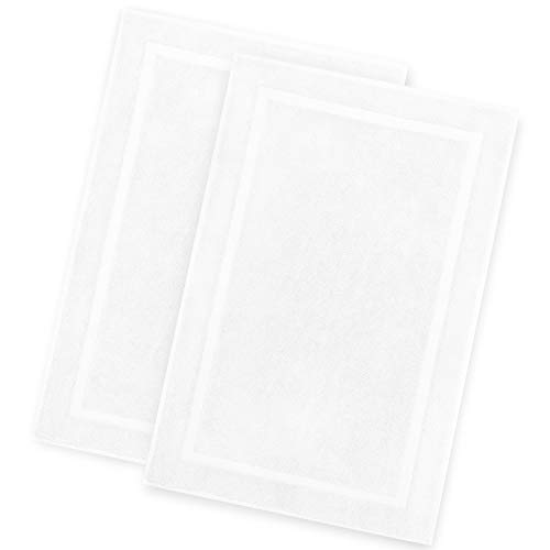 Cotton Craft - 2 Pack Luxury Bath Mat (Not A Bathroom Rug)- White