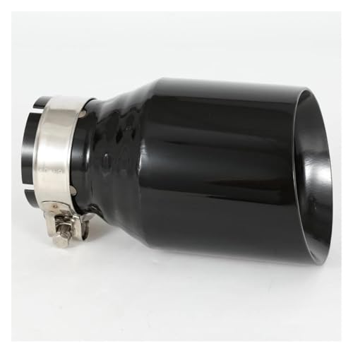 Tuyau d'échappement universel en inox contre la rouille embout biseauté noir brillant 57mm