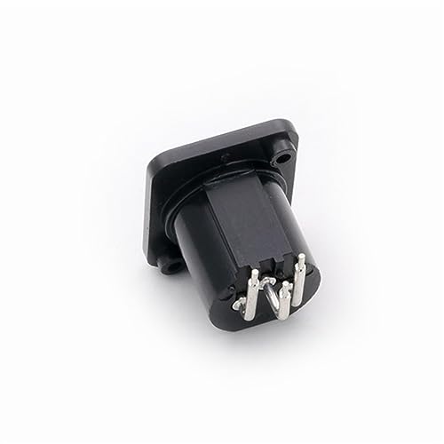 Conector XLR de 3 polos con carcasa de plástico y ángulo doblado para panel 10 piezas 5