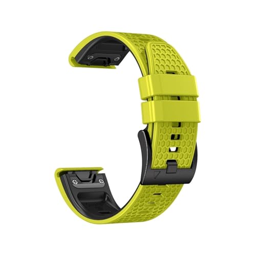 �V���J�Q���x���g�ɓK������Garmin Fenix 8/7/7s/7x/5X/5X Plus Instinct 2�r���v�x���g(Lime-Black,22mm)