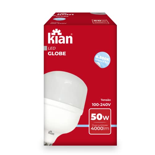 Kian - Lâmpada Led Globe Forte e Alta Potência Base E-27 50W 6,5K Bivolt