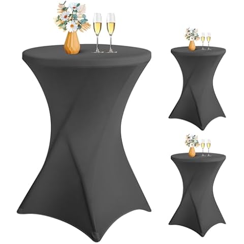 LYAFS 3 Pack Dark Grey Cocktail Tablecloths Cover
