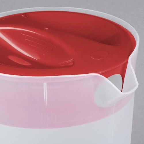 Rubbermaid Pitcher Classic 1 Gallon Clear Base, Red Lid