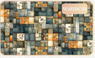 Tecido Tricoline Digital Fernando Maluhy Coleção Pumpkin Patch, Cinza e Laranja, 50 x 150 cm