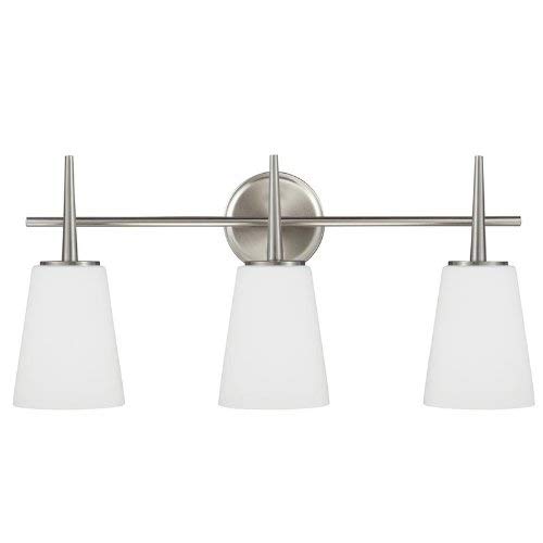 Sea Gull Lighting 4440403-962 Driscoll Three Light Wall / Bath Vanity Style Lights, Brushed Nickel Finish