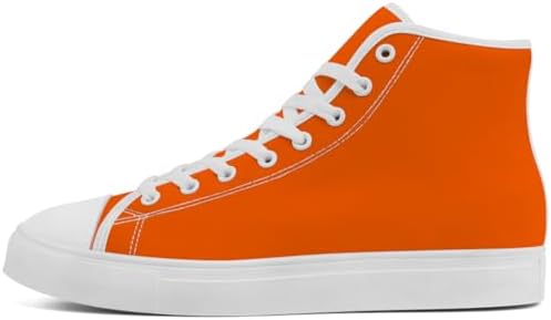 Men's Women's High Top Shoes High Top Canvas Sneakers Solid Color...