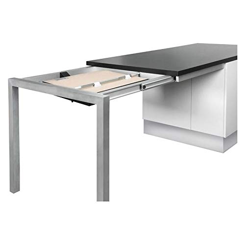Ferrure complète pour allonge sur ilot central de cuisine - Décor : Anodisé - Largeur : 926 mm - Matériau : Aluminium - Pour caisson de profondeur intérieure mini : 770 mm - Profondeur : 600 mm - Sec