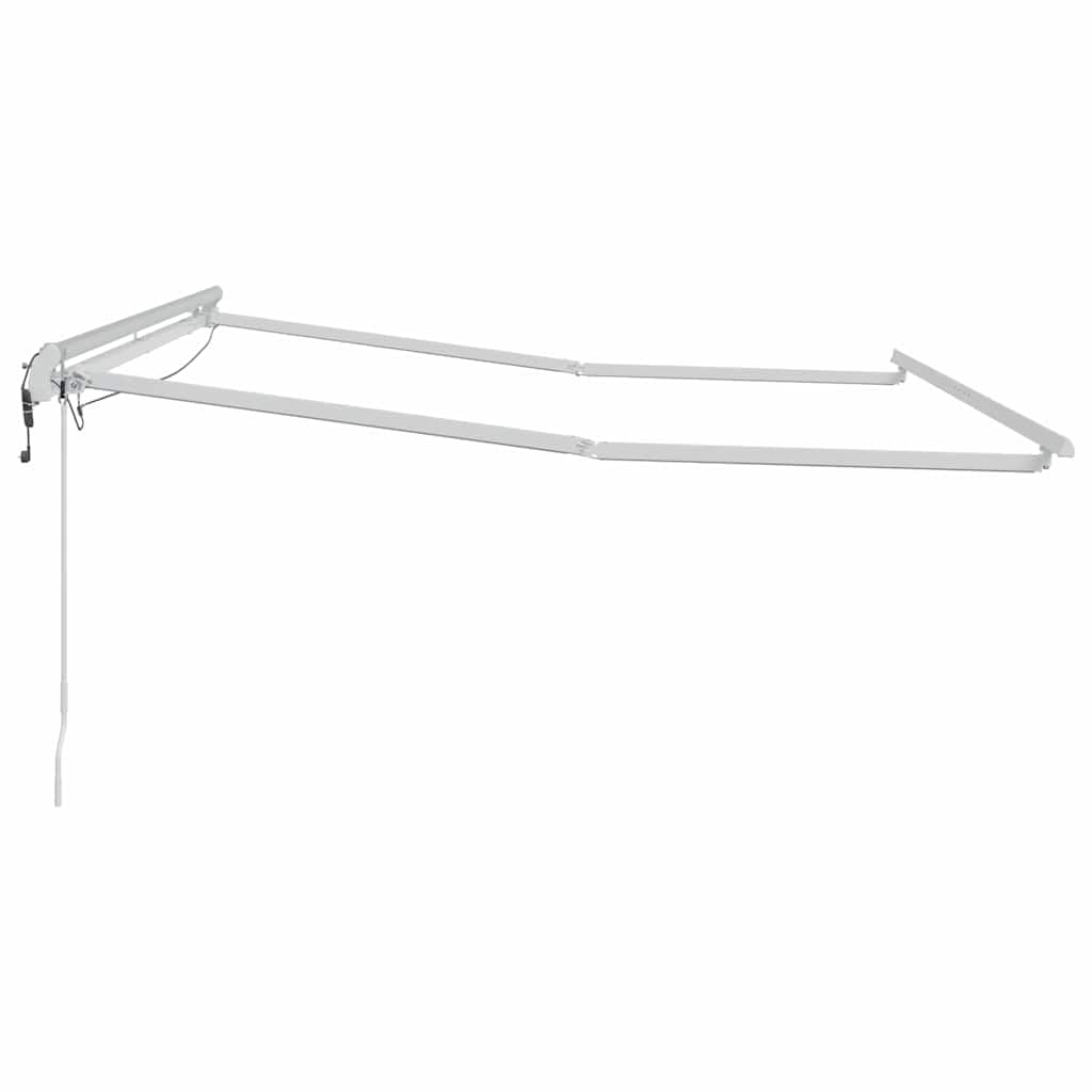 Marco de toldo blanco de aluminio 3 x 2,5 m, extensible con manivela para balcón, terraza, jardín, protección solar, privacidad y uso exterior resistente a la intemperie