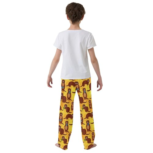 Pajamas Pants Soft Sea Otters Long Sleep Pjs Lounge Pajama Bottoms Elastic Waist with Pockets3