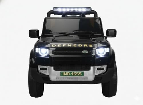 Image of Kids Defender 4X4 Heavy Duty 12V Electric Ride On for Kids with Remote Control 1-7Yrs Car Battery Operated Ride On (Metallic Black)