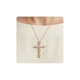 Huacan Collares de cruz de plata para mujer – Gargantilla de cadena, collares colgantes simples para mujer, regalos de joyería