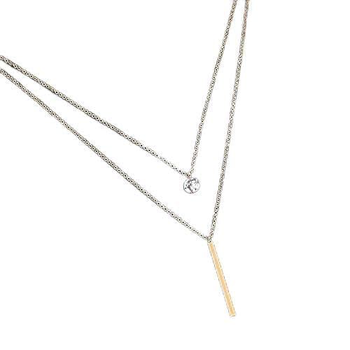 Cadeaux de mariage parfaits : collier ras du cou zircon double bande étincelant