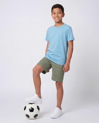 Image of 5 Pack Boys' Cotton T Shirts Crew Neck Plain Short Sleeve Tops Kids Teens