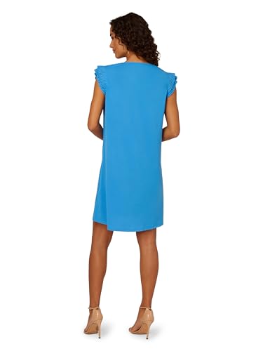 Adrianna Papell Women's V Neck Double Pleated Sleeve Dress2