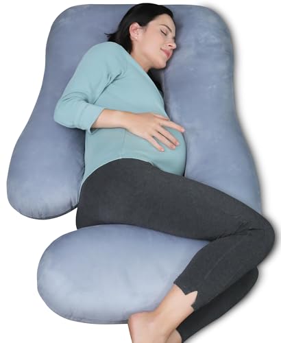 Image of MOON PARK Pregnancy Pillows for Sleeping - Non Compressed Packaging, U Shaped Full Body Maternity Pillow with Removable Cover - Support for Back, Legs, Belly, HIPS - 57 Inch - Grey