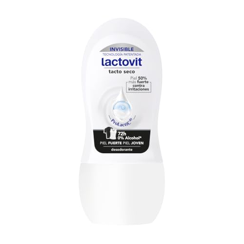 Lactovit - Desodorante Roll-On Invisible Anti-Manchas ProLactic10 - 50 ml | Cuida la piel de las axilas evitando marcas visibles en la ropa día tras día