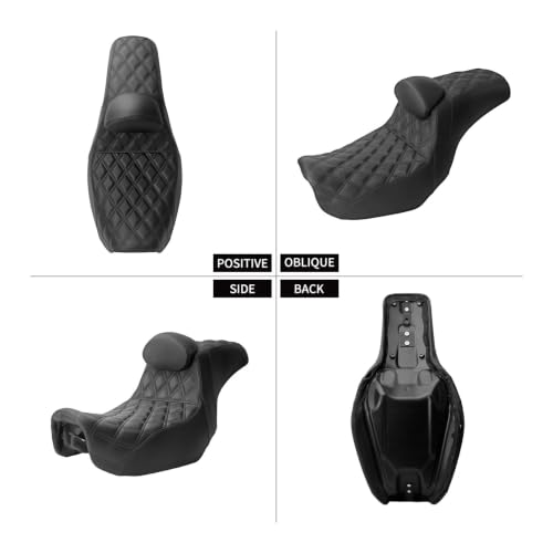 Sillín motocicleta asiento de dos plazas con respaldo Dyna 06-17 5