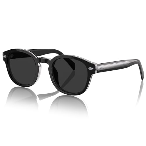 Retro Men’s Acetate Sunglasses – Sculpted Rounded-Square Frame with Embedded Wire‑Core Detail, Polarized UV400