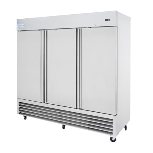 Empura 81" Reach-In Freezer with Three-Swing Solid Door | Merchandiser Frozen Display Refrigeration for Convinience Grocery Deli Store | 72 Cu. Ft. | 81"W x 32.7"D x 82.3"H, Stainless Steel, 115V-230V by Empura - Image 7