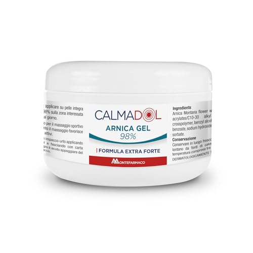 Calmadol Arnica Gel 98%, per Dolori Muscolari e Articolari, Massaggio Sportivo, Massaggio Fisioterapico, Impacchi - Formula Extra Forte, Sollievo dal Dolore, per Tutta la Famiglia (250ml)