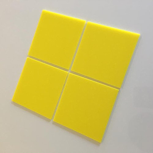 Super Cool Creations Square Tiles, Yellow - Pack of Ten - 6cm x 6cm