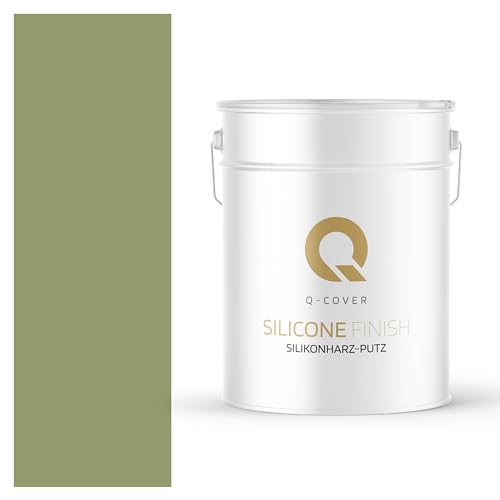 Q-COVER Intonaco a resina siliconica 25 KG 2 mm Verde rana | Intonaco siliconico per facciate | Rivestimento strutturale pronto all’uso | Esterni, pareti e soffitti