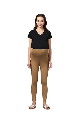 Image of Women's Cotton Lycra Over The Belly Maternity Leggings for Pregnant Women for Pre & Post Pregnancy