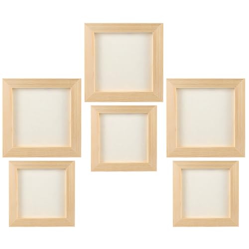 TOYANDONA Cadres Bois pour Peinture Argile 6 Pièces Cadres Vides Réutilisables et Indéformables pour Projets Artistiques et Décoration