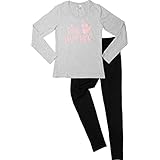 United Labels Pink Panther Schlafanzug für Damen Pyjama Set Langarm Oberteil mit Hose Grau/Schwarz (XL)