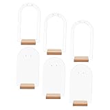 WOFASHPURET 6 Piezas Titular de pendiente de acrílico caballete para boda colcha novedad póster árbol peana monitor jewelry organizer organizador de pendientes expositor de pendientes Madera