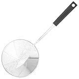 Toyvian Colador de Cuchara de Acero Inoxidable 304, Colador de Mano con Malla Fina Antiaceite, Mango Resistente al Calor de 18 Cm, Utensilio de Cocina para Pasta y Verduras, Adecuado