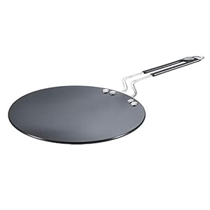 Prestige Hard Anodised Plus Cookware Induction Base Roti Tawa, 225mm, Black