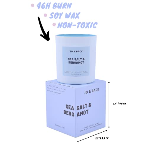 Sea Salt & Bergamot, Premium Scented Candles, Non Toxic, 46H Burn, 8.1Oz Soy Wax, Aromatherapy, Strong And Long Lasting Jar Candle For Home, Gifts For Women And Men, Spring Candle, Velas Aromaticas #TOP5