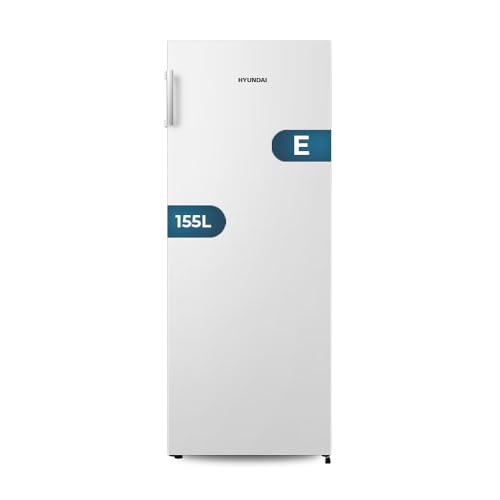 Hyundai Congelador Vertical Blanco HCV14355ENW00. Capacidad 155 Litros, Sistema Dual Cooling, 4 Star, Puerta Reversible, Modo Super Congelación, No Frost, Puerta Abatible, Bajo nivel Sonoro, Eficienci