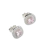 Orecchini Sovrani da donna della collezione Luce. Orecchini in argento 925 con cubic zirconia e zircone rosa, il gioiello ha la misura di: cm 1. La referenza è: J8604