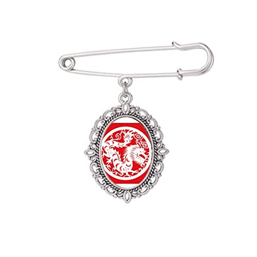Broche dragon zodiaque chinois en papier pour ajuster vos robes et châles